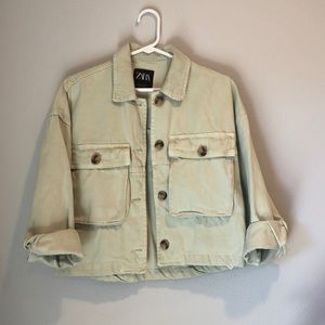Zara Pistachio Utility Jacket - Size XS
